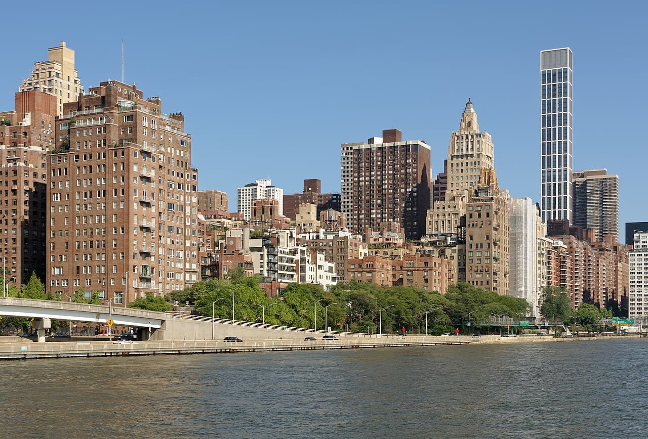 Apartment buildings along Manhattan’s East River waterfront.